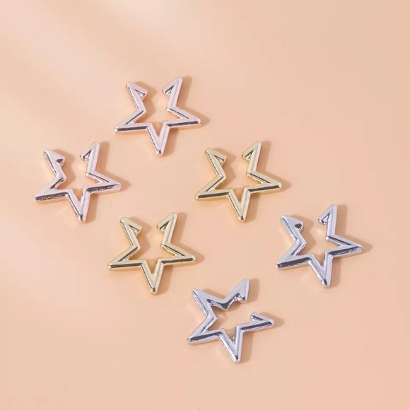 ⚜️[𝟯/$𝟭𝟴]⚜️Silver Star Simple Cuff Earring NEW - Picture 6 of 9